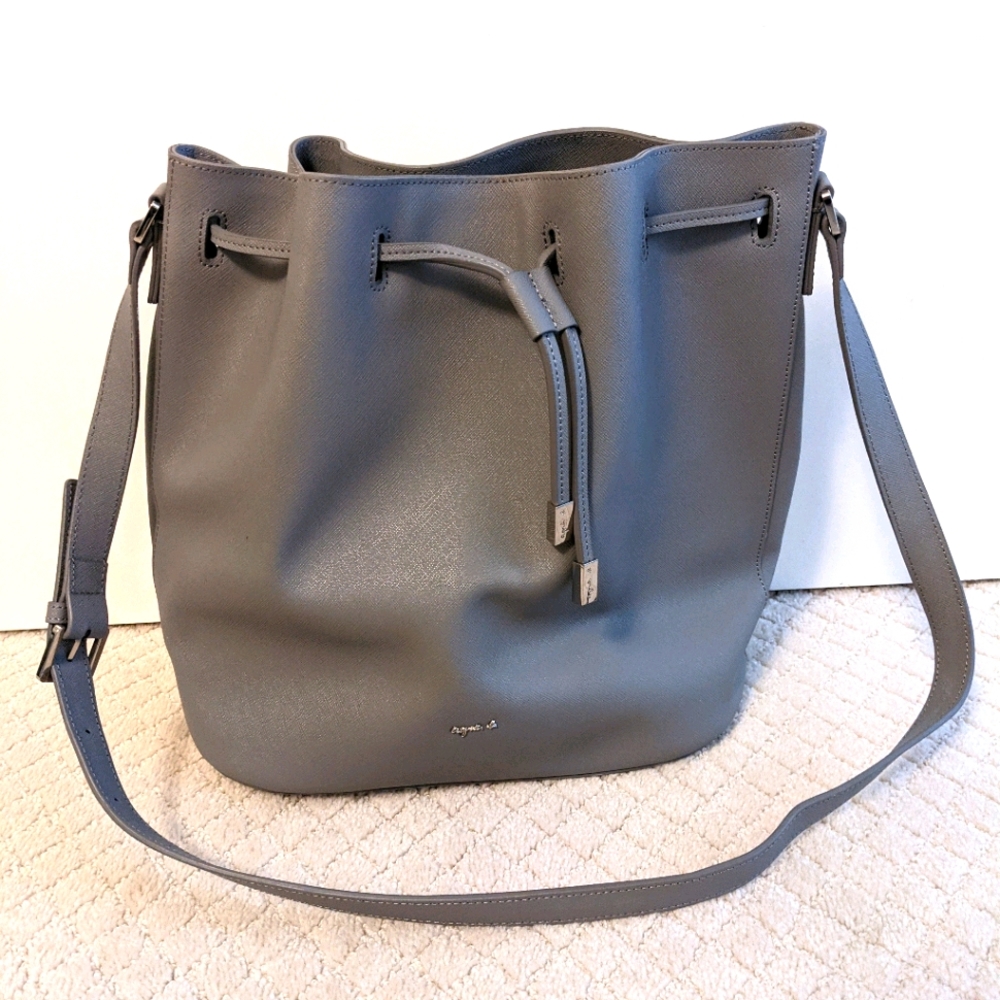 Gray bucket bag